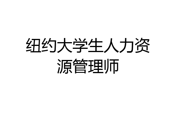 纽约大学生人力资源管理师