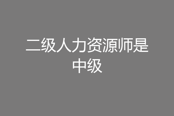 二级人力资源师是中级