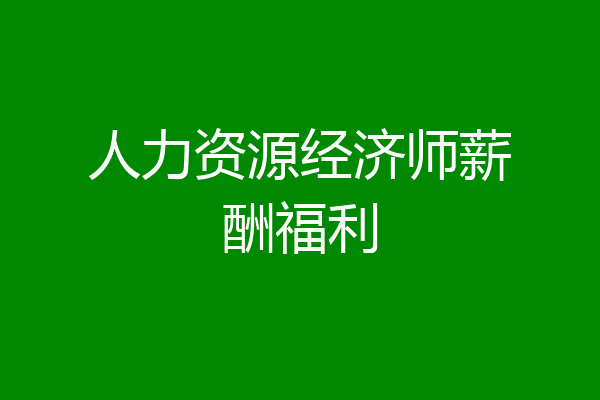 人力资源经济师薪酬福利