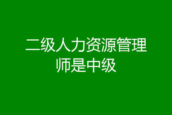 二级人力资源管理师是中级