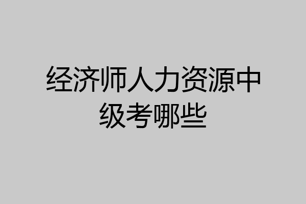 经济师人力资源中级考哪些