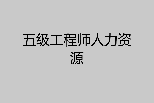 五级工程师人力资源