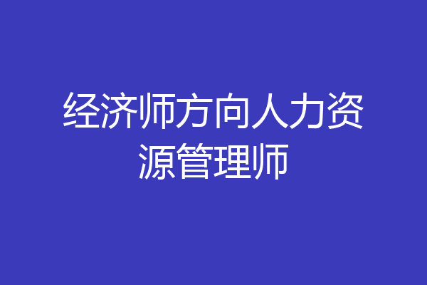 经济师方向人力资源管理师