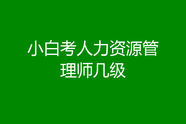 小白考人力资源管理师几级