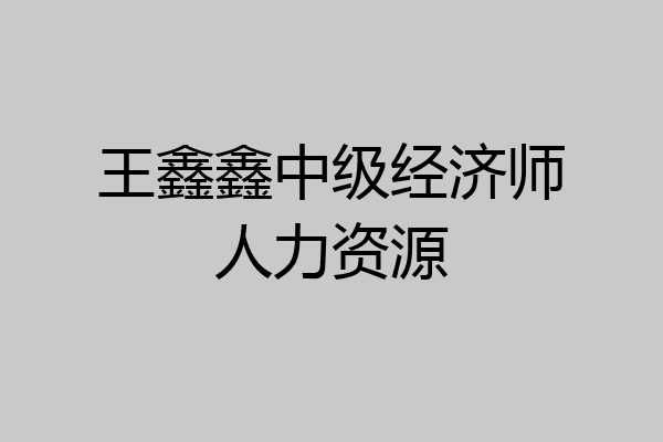 王鑫鑫中级经济师人力资源
