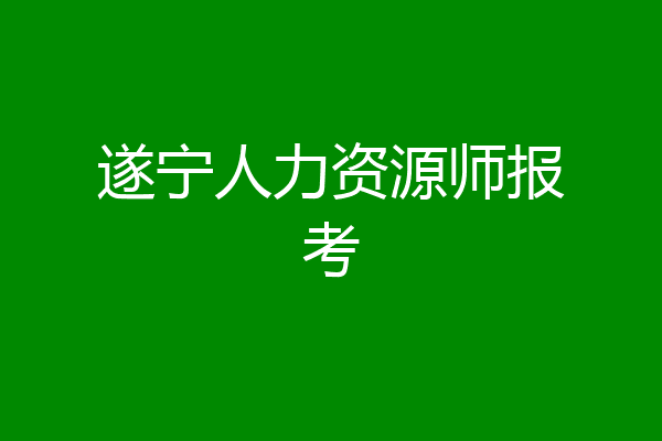遂宁人力资源师报考