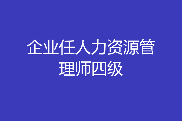 企业任人力资源管理师四级