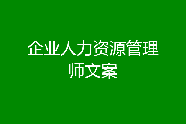 企业人力资源管理师文案