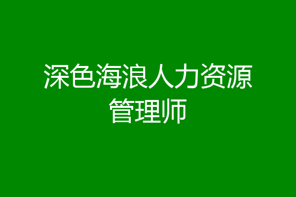 深色海浪人力资源管理师