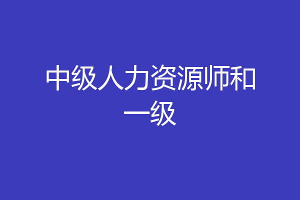 中级人力资源师和一级
