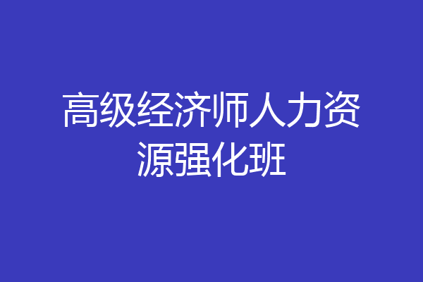高级经济师人力资源强化班