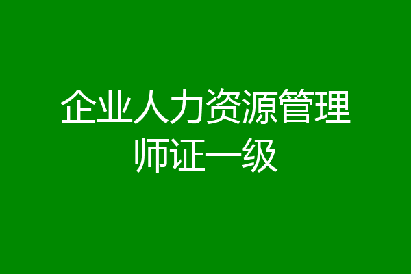 企业人力资源管理师证一级