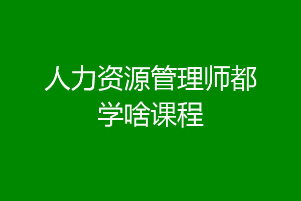 人力资源管理师都学啥课程