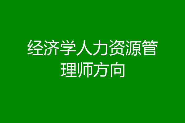 经济学人力资源管理师方向