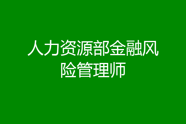 人力资源部金融风险管理师