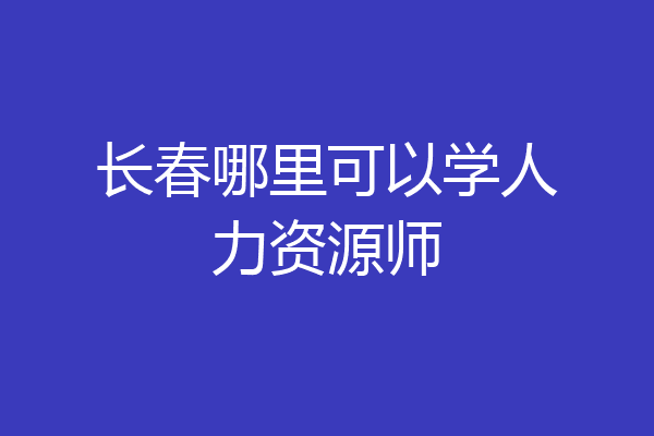 长春哪里可以学人力资源师