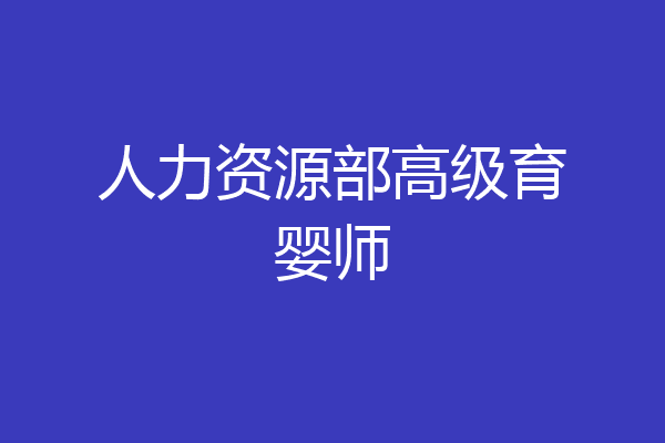 人力资源部高级育婴师