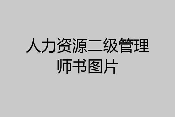人力资源二级管理师书图片