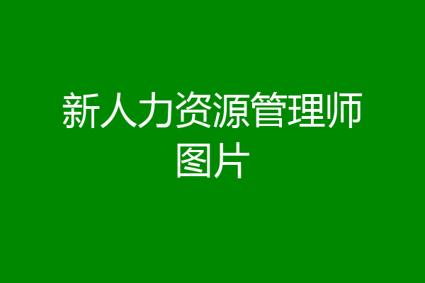 新人力资源管理师图片