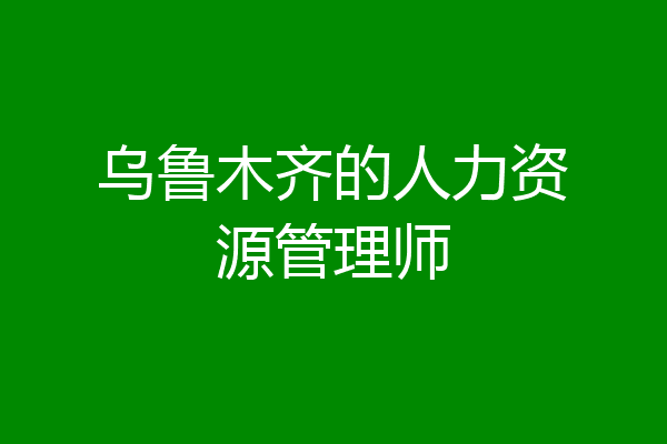 乌鲁木齐的人力资源管理师