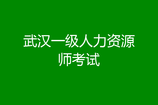 武汉一级人力资源师考试