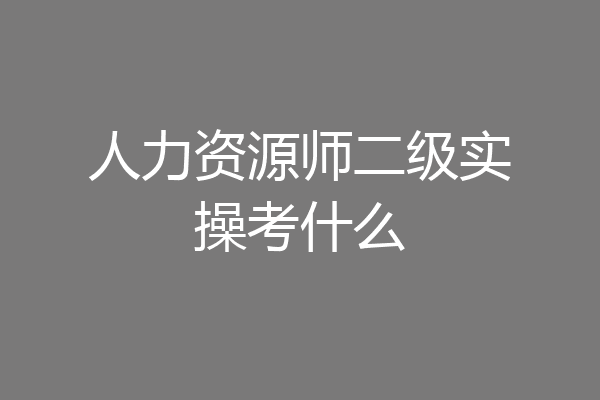 人力资源师二级实操考什么