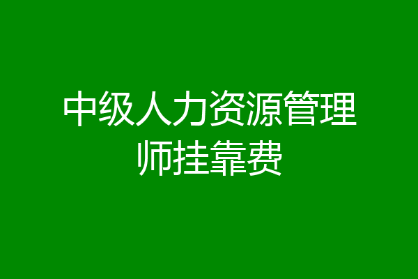 中级人力资源管理师挂靠费