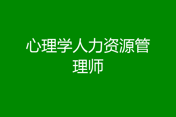 心理学人力资源管理师