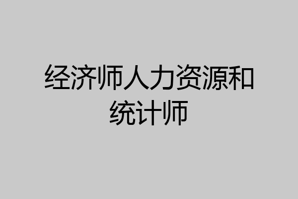 经济师人力资源和统计师