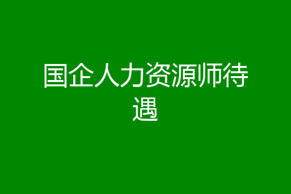 国企人力资源师待遇