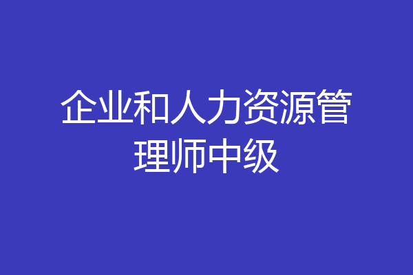 企业和人力资源管理师中级
