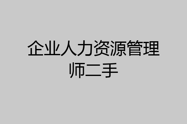 企业人力资源管理师二手