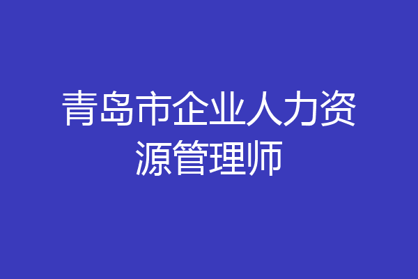 青岛市企业人力资源管理师