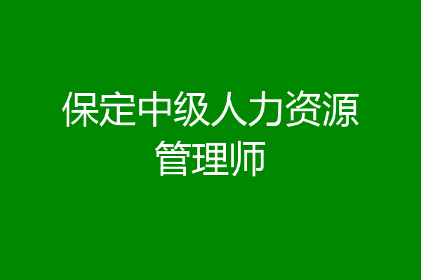 保定中级人力资源管理师