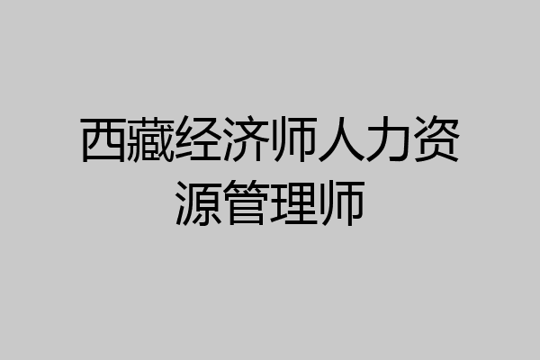 西藏经济师人力资源管理师