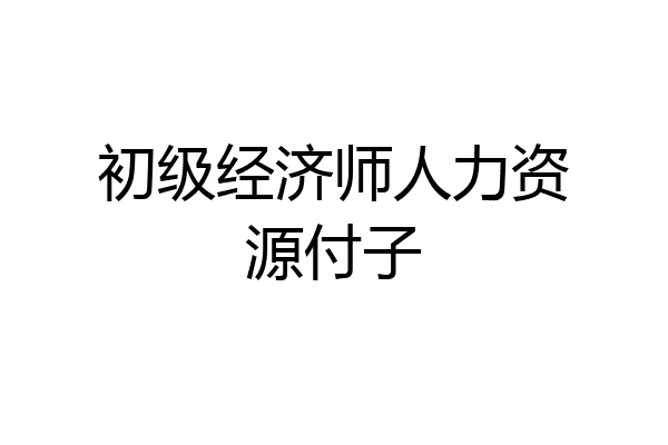 初级经济师人力资源付子