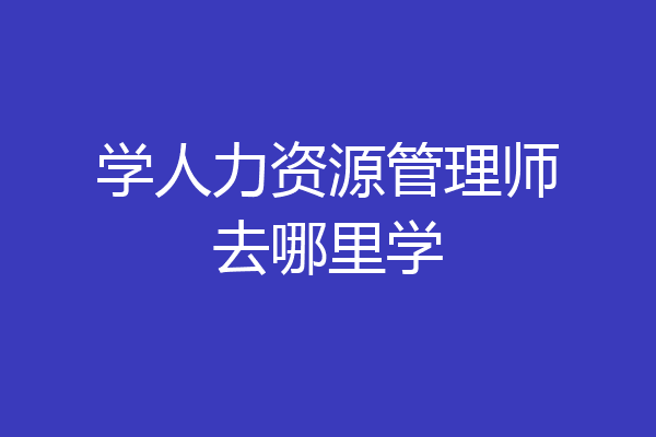 学人力资源管理师去哪里学
