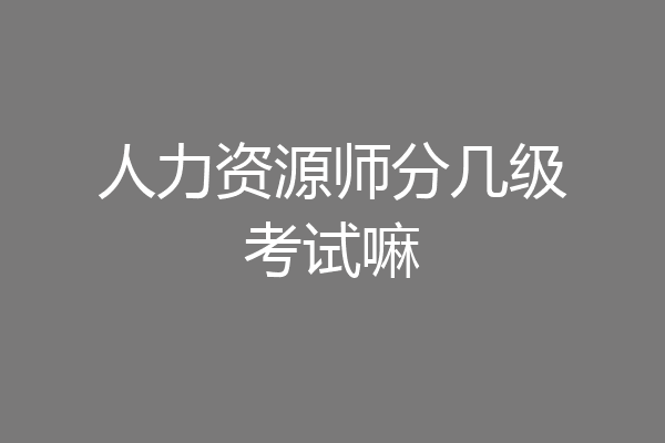 人力资源师分几级考试嘛