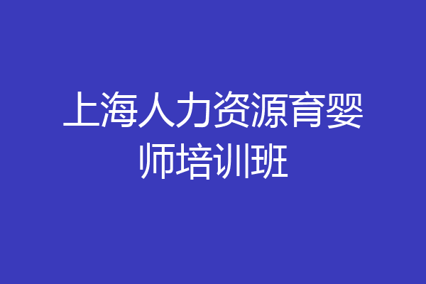 上海人力资源育婴师培训班