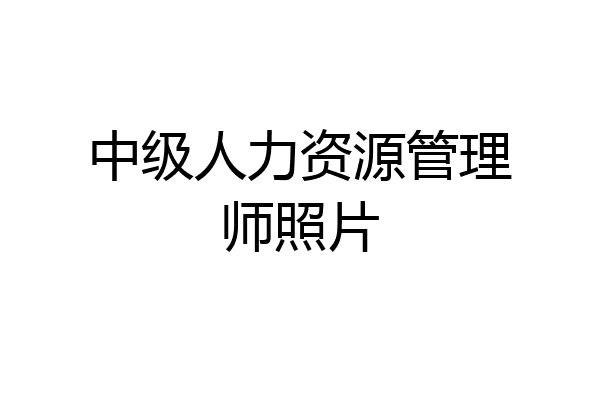 中级人力资源管理师照片