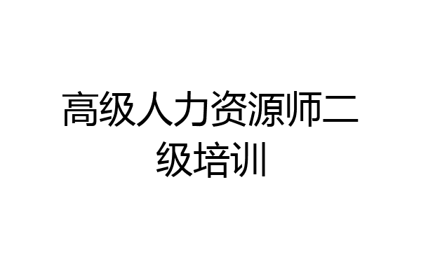高级人力资源师二级培训