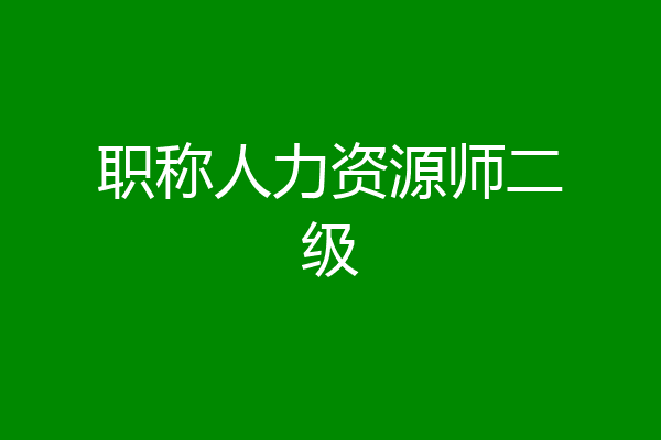 职称人力资源师二级