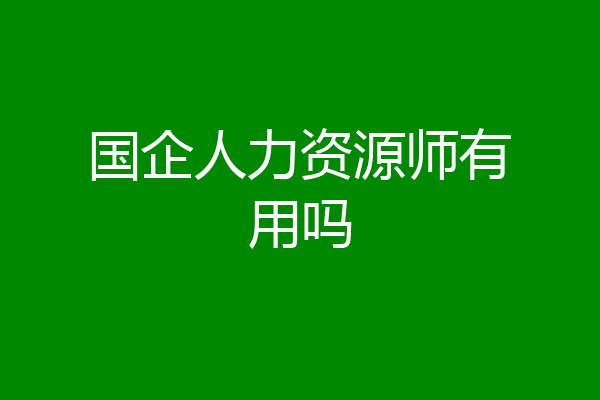 国企人力资源师有用吗