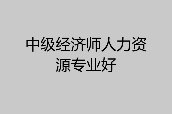 中级经济师人力资源专业好
