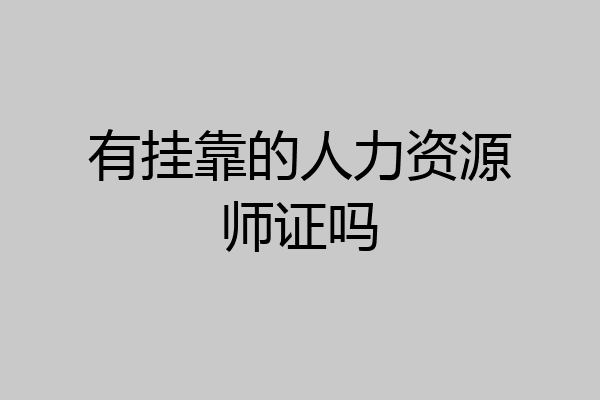 有挂靠的人力资源师证吗