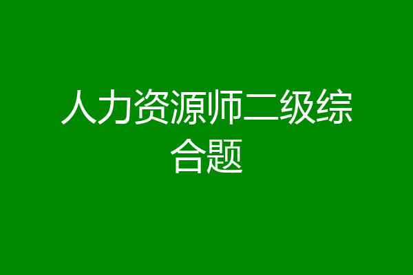人力资源师二级综合题