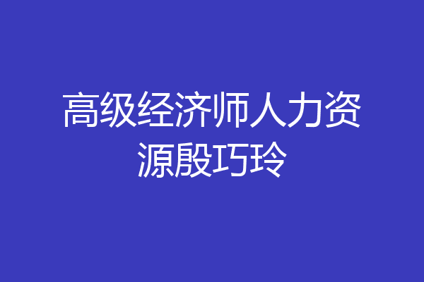 高级经济师人力资源殷巧玲