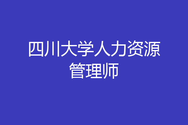 四川大学人力资源管理师