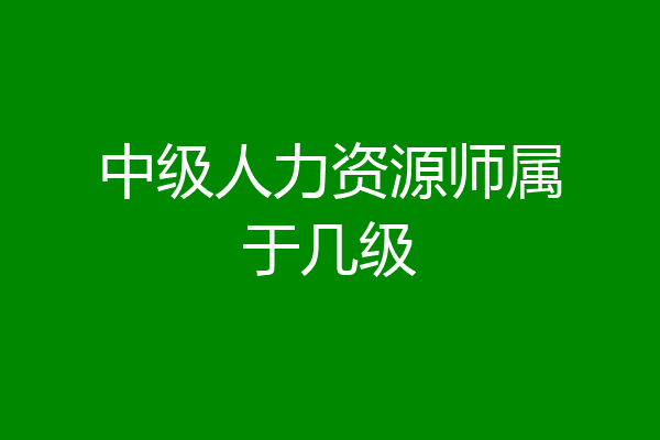 中级人力资源师属于几级