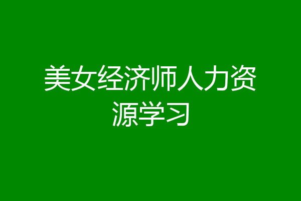美女经济师人力资源学习